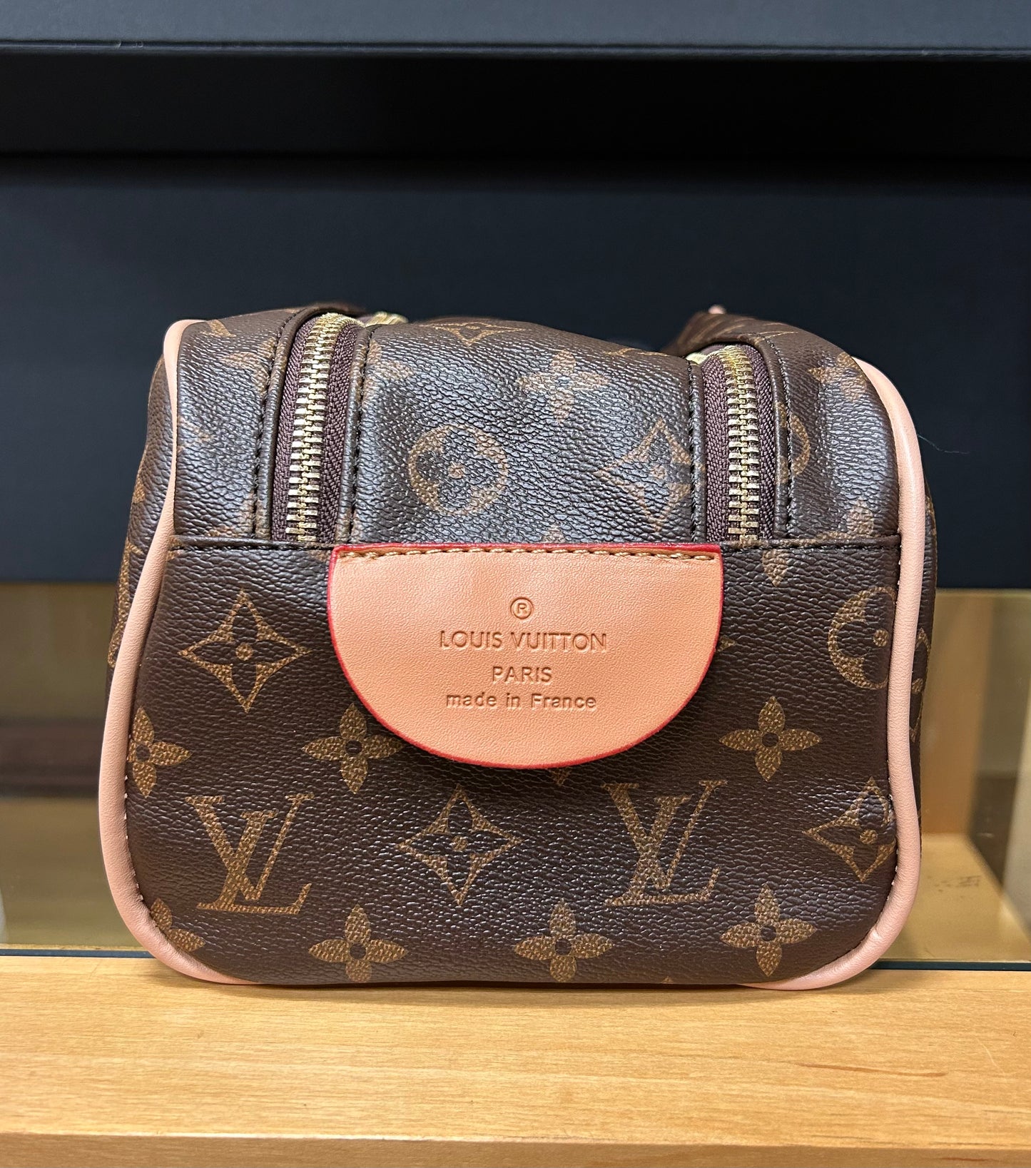 Brown flower Toiletry Bag