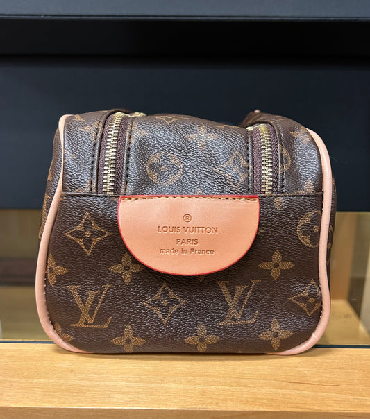Brown flower Toiletry Bag