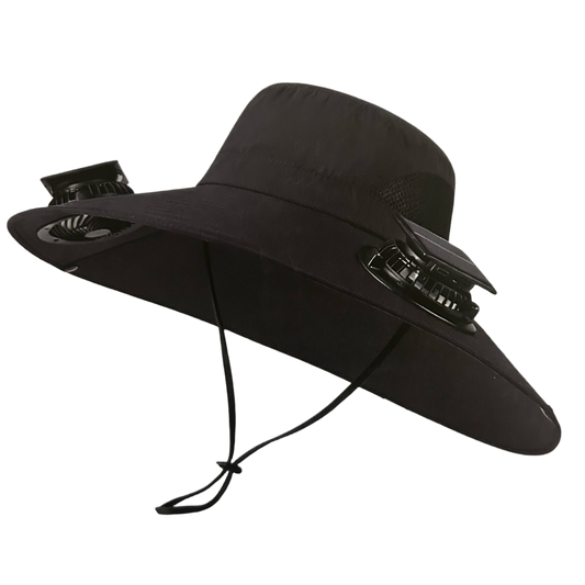 Solar hat with fans