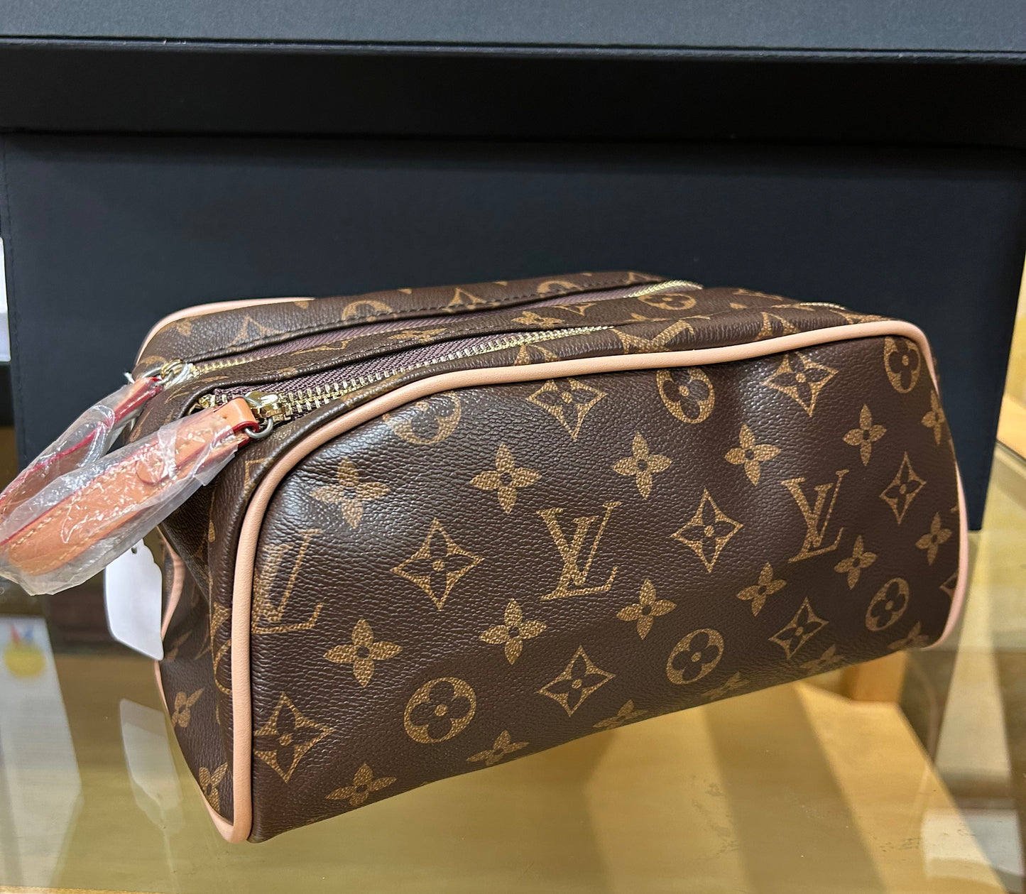 Brown flower Toiletry Bag